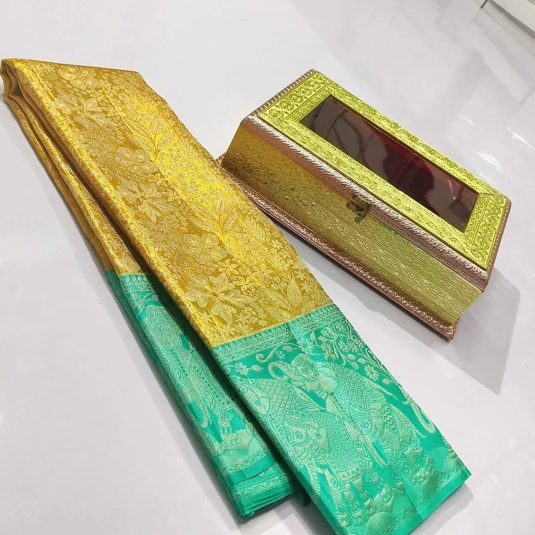 kanchipattu tissue Meenakari