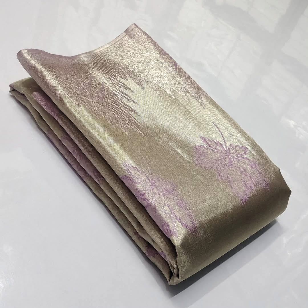 pure kanchipattu edge to edge leaf butta designs