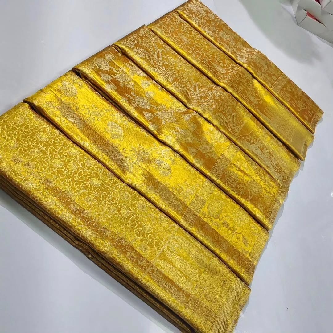 pure kanchipuram tissue edge to edge meenakari